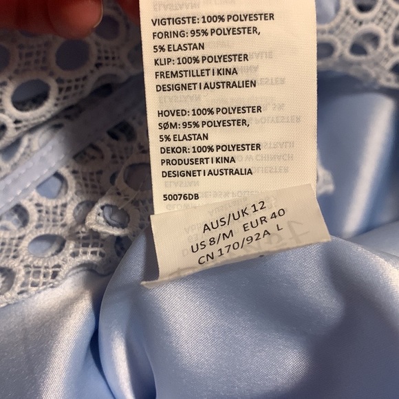 Bardot- baby blue lace midi dress, size 8 - Picture 7 of 8